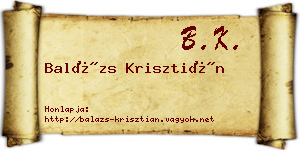 Balázs Krisztián névjegykártya